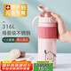 cica帶吸管保溫杯女士高顏值成人孕產(chǎn)婦專用躺著喝水316不銹鋼水杯子 【送貼紙】粉色 650ml