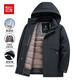 紅豆【鴨絨】羽絨服男士秋冬季保暖戶(hù)外連帽沖鋒上衣可脫卸內膽厚外套