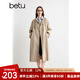 百圖betu女裝秋季曠野美拉德可調(diào)節(jié)抽繩收腰中長款風(fēng)衣女2409T70 卡其色 L