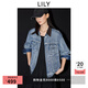 LILY云朵牛仔2025春復(fù)古拼接燈芯絨領(lǐng)巴恩風(fēng)純棉夾克外套女小個(gè)子 419牛仔藍(lán) L