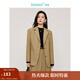 茵曼（INMAN）法式通勤單排扣西裝2025春秋季女裝新款正肩長(zhǎng)袖西服外套 卡其色 M