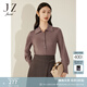 玖姿（JUZUI）商場同款休閑日常寬松襯衫毛衫女冬款JWCD30605 粉紅 XL