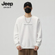 JEEP SPIRIT圓領衛(wèi)衣男2025秋季新款寬松休閑長袖套頭打底衫男裝冬季加絨 月光白 【春秋厚度】 XL 【120-135斤】