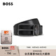 BOSS博斯男士2025年秋季新款品牌標識裝飾雙面皮革腰帶 004-黑色 EU:100