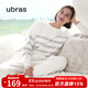 ubras【劉雯同款】慕斯絨條紋保暖加絨家居服套裝女加厚加絨睡衣冬季女 女款圓領(lǐng)-拿鐵灰色 M