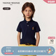 Teenie Weenie Kids小熊童裝25年新男女童經(jīng)典學(xué)院風(fēng)Polo領(lǐng)純棉T恤 藏青色 140cm