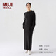 無(wú)印良品（MUJI） IDEE 女式 羊毛 連衣裙 GAC83C3A 長(cháng)裙裙子 深灰色 均碼（165/88A）