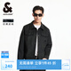 杰克·瓊斯（JACK&JONES）25年男裝外套男年春秋仿麂皮上衣翻領(lǐng)夾克男輕商務(wù)休閑外套高檔 E44黑砂色 L