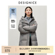 迪賽尼斯（DESIGNICE）冬季新款鴨絨通勤連帽拉鏈長(zhǎng)袖中長(zhǎng)羽絨服外套女 灰色 S 建議拍前聯(lián)系客服確認(rèn)