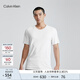 Calvin Klein內衣【黑標系列】夏季男士簡(jiǎn)約刺繡ck舒適打底家居短袖T恤NB3632100-月光白M