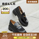 百麗（Belle）張凌赫推薦海鷗樂(lè )福2.0版25秋新女商場(chǎng)款英倫皮鞋B5J1DCA5預售 【孟子義同款】黑色（5.5CM） 2.0 36