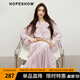 紅袖甜美垂感連衣裙2025春季新款女裝波西米亞風(fēng)收腰木耳邊領(lǐng)雪紡長(cháng)裙 煙霧粉181 L