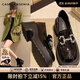 CAMILA KSENIA樂(lè )福鞋女士2025新款秋季英倫風(fēng)百搭復古高跟厚底氣質(zhì)厚底小皮鞋子 黑色 36