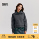 森馬（Semir）衛衣女插肩袖立領(lǐng)復古簡(jiǎn)約2024冬季抓絨套頭衫ins潮109724116001
