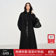 范思藍(lán)恩【徐若晗同款】鉆石立裁系列復(fù)古立領(lǐng)雙面呢大衣女秋冬羊毛呢外套 黑色 XS