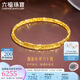 六福珠寶七夕禮物 光影金足金蹦迪珠黃金手鐲金珠彈力手鐲 計(jì)價(jià) 約6.39克