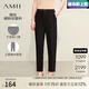 AMII中秋好禮2025夏季新款知性通勤百搭錐形休閑褲九分褲女顯瘦彈 黑色 （建議拍大一碼） 170/76A/XL