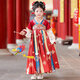 安妮優(yōu)兒（Anneyol）漢服女童秋冬季2025新款古裝連衣裙加絨兒童國風(fēng)唐裝女孩古風(fēng)裙子 紅色加絨裙子 110