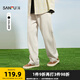 三福2025夏季男士棉布直筒休閑褲 時(shí)尚長(zhǎng)褲寬松褲子500858 杏色 28