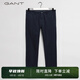 GANT甘特男士商務(wù)休閑時尚簡約通勤舒適微彈純色直筒休閑褲長褲 410海洋藍色 34