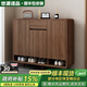 悠源諾品實(shí)木鞋柜家用門(mén)口入戶(hù)柜換鞋凳一體靠墻玄關(guān)柜入戶(hù)鞋柜大容量鞋架 【深胡桃】120*35*101