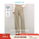茵曼（INMAN）七夕簡約通勤闊腿直筒長褲2025秋季女裝新款高腰顯瘦寬松休閑褲子 淺卡其 28