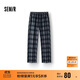 森馬（Semir）休閑褲女冬格子加絨長(cháng)褲寬松2025鹽系復古潮流闊腿褲109725127005