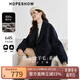 紅袖100%綿羊毛呢大衣冬季2024新款女裝翻駁領(lǐng)氣質(zhì)高級質(zhì)感雙面呢外套 藏青495 S