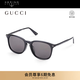 古馳（GUCCI）開云眼鏡墨鏡男女同款時尚經(jīng)典圓形全框防曬太陽鏡黑色眼鏡框禮物 黑色圓框GG0154SA-001