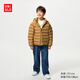 優(yōu)衣庫童裝男女童PUFFTECH空氣棉服可機洗連帽外套排骨棉服478123 34 駝色 160
