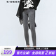 S.DEER圣迪奧夏季女裝時(shí)尚個(gè)性鉚釘拼接毛邊緊身牛仔褲S21280802 中灰/77 L 170