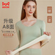 貓人秋衣女士上衣打底衫AB雙面磨毛隨心裁內搭修身保暖內衣女抹茶綠L