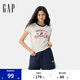 Gap女裝2025夏季新款撞色圓領(lǐng)趣味印花logo常規短袖T恤上衣766159 象牙白 M (165/84A) 亞洲尺碼