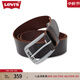 Levi's【商場(chǎng)同款】李維斯男士復古氣質(zhì)牛皮革針扣腰帶 棕色 95cm