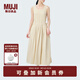 無(wú)印良品（MUJI）IDEE 女式 人字紋 連體裙 連衣裙裙子夏季長(cháng)裙無(wú)袖GAD61C4S 淺米色 均 碼 165/88A