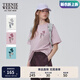 Teenie Weenie小熊T恤女2025年夏季新款活力清新休閑上衣圓領(lǐng)短袖T恤女 A-粉色 M
