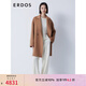 ERDOS 中長(zhǎng)款純色通勤風(fēng)寬松外套西裝領(lǐng)繭型簡(jiǎn)約百搭女毛呢大衣 楓葉棕 160/84A/M