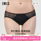 愛(ài)美麗內褲女波紋蕾絲內褲柔軟包臀棉襠低腰平角褲IM23BIL2 純粹黑400 L