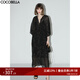 COCOBELLA[金蔥刺繡]輕奢風(fēng)刺繡肌理感連衣裙吊帶裙兩件裝FR966-2 黑色 L