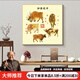 出寫(xiě)新中式扭轉乾坤五牛圖方形客廳裝飾畫(huà)風(fēng)水掛畫(huà)餐廳辦公室壁畫(huà) A款 40*40cm_金色鋁合金框+布紋面_