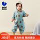 迷你巴拉巴拉嬰兒連體衣棉服外出幼兒衣服保暖雙面絨兩面穿外套2025冬新款 綠咖色調00345 90cm