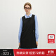 范思藍恩【趙昭儀同款】學(xué)院風(fēng)減齡連衣裙女2025春新款假兩件拼接A字裙子 黑色 XS