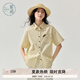 紫涵貓咪刺繡短袖襯衫女2025年夏季新款寬松時(shí)尚休閑米色純棉上衣 米色 XL