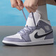 耐克（NIKE）男鞋秋季新款運動(dòng)鞋air jordan 1 MID AJ1 喬1禁穿中幫籃球鞋/潮 DQ8426-145/白紫 45