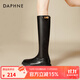 DAPHNE達芙妮黑色長(cháng)筒靴女2025爆款秋冬厚底百搭高筒靴女時(shí)尚潮流不過(guò)膝時(shí)裝靴 D614084黑色【時(shí)尚鎖扣】 37