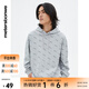 美特斯邦威衛衣男春秋季新款百搭潮流滿(mǎn)印套頭衛衣寬松休閑連帽上衣男 灰色 M 170 92A