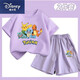 迪士尼（Disney）男童寶可夢(mèng)夏季套裝短袖短褲兒童帥氣新款五分褲半袖上衣兩件套潮 寶可夢(mèng)【短袖紫色+五分褲紫色】 160 建議【80-90斤】
