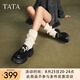 他她（TATA）邢菲同款偵探家英倫厚底樂(lè)福鞋女鞋小皮鞋單鞋秋7OL29CA4 7OL29CA4黑色（一腳蹬款） 35