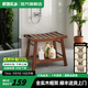 家逸（JIAYI）實(shí)木浴室凳防滑洗澡凳洗浴凳洗澡椅子浴室木凳老人衛生間板凳成人 胡桃色
