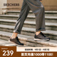 斯凱奇（Skechers）男鞋夏季商務(wù)休閑皮鞋流行正裝鞋軟底緩震舒皮鞋77156 巧克力色/CHOC 39.5